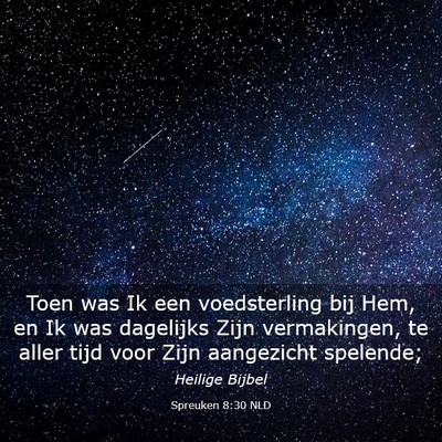 Picture 03 - Spreuken 8:30 NLD - Toen was Ik een voedsterling bij Hem, en Ik was - Bible Verse Picture
