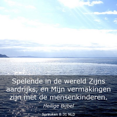 Picture 03 - Spreuken 8:31 NLD - Spelende in de wereld Zijns aardrijks, en Mijn - Bible Verse Picture