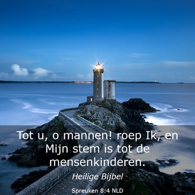Picture 03 - Spreuken 8:4 NLD - Tot u, o mannen! roep Ik, en Mijn stem is tot de - Bible Verse Picture