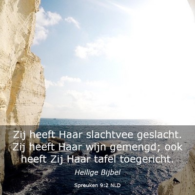 Picture 03 - Spreuken 9:2 NLD - Zij heeft Haar slachtvee geslacht. Zij heeft Haar - Bible Verse Picture