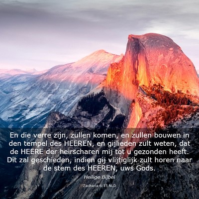 Picture 03 - Zacharia 6:15 NLD - En die verre zijn, zullen komen, en zullen bouwen - Bible Verse Picture