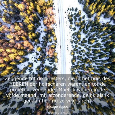Picture 03 - Zacharia 7:3 NLD - Zeggende tot de priesters, die in het huis des - Bible Verse Picture