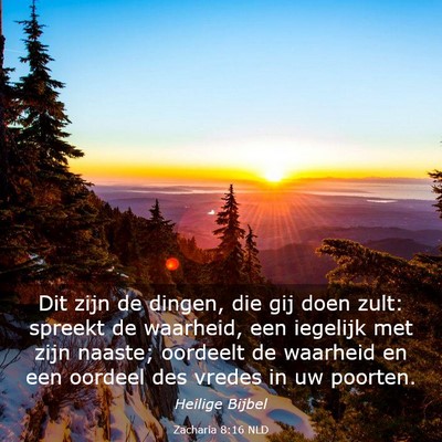 Picture 03 - Zacharia 8:16 NLD - Dit zijn de dingen, die gij doen zult: spreekt de - Bible Verse Picture
