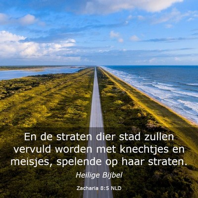 Picture 03 - Zacharia 8:5 NLD - En de straten dier stad zullen vervuld worden met - Bible Verse Picture