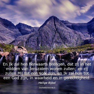 Picture 03 - Zacharia 8:8 NLD - En Ik zal hen herwaarts brengen, dat zij in het - Bible Verse Picture