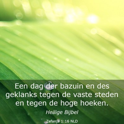 Picture 03 - Zefanja 1:16 NLD - Een dag der bazuin en des geklanks tegen de vaste - Bible Verse Picture