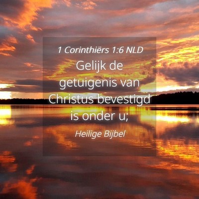 Picture 04 - 1 Corinthiërs 1:6 NLD - Gelijk de getuigenis van Christus bevestigd is - Bible Verse Picture