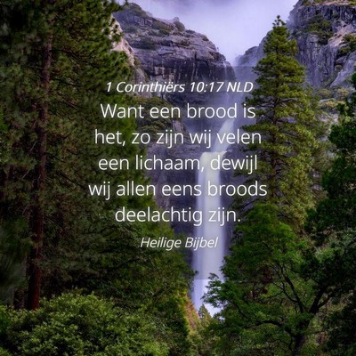 Picture 04 - 1 Corinthiërs 10:17 NLD - Want een brood is het, zo zijn wij velen een - Bible Verse Picture
