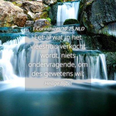 Picture 04 - 1 Corinthiërs 10:25 NLD - Eet al wat in het vleeshuis verkocht wordt, niets - Bible Verse Picture