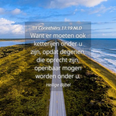 Picture 04 - 1 Corinthiërs 11:19 NLD - Want er moeten ook ketterijen onder u zijn, opdat - Bible Verse Picture