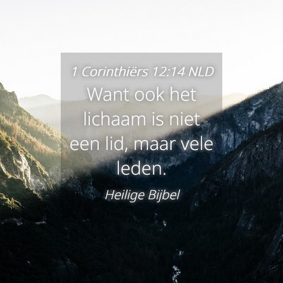 Picture 04 - 1 Corinthiërs 12:14 NLD - Want ook het lichaam is niet een lid, maar vele - Bible Verse Picture