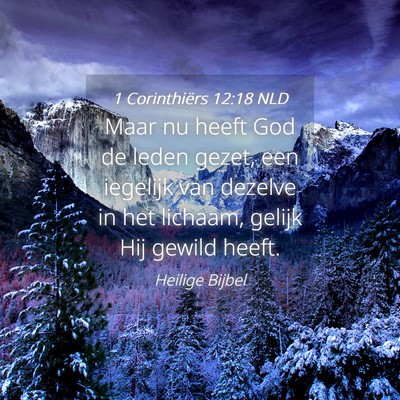 Picture 04 - 1 Corinthiërs 12:18 NLD - Maar nu heeft God de leden gezet, een iegelijk - Bible Verse Picture