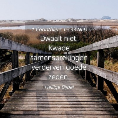 Picture 04 - 1 Corinthiërs 15:33 NLD - Dwaalt niet. Kwade samensprekingen verderven - Bible Verse Picture