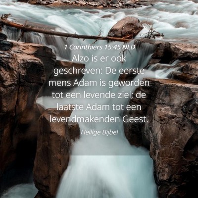 Picture 04 - 1 Corinthiërs 15:45 NLD - Alzo is er ook geschreven: De eerste mens Adam is - Bible Verse Picture