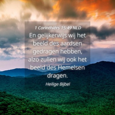 Picture 04 - 1 Corinthiërs 15:49 NLD - En gelijkerwijs wij het beeld des aardsen - Bible Verse Picture