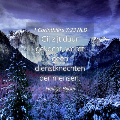 Picture 04 - 1 Corinthiërs 7:23 NLD - Gij zijt duur gekocht, wordt geen dienstknechten - Bible Verse Picture