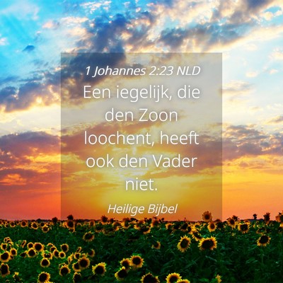 Picture 04 - 1 Johannes 2:23 NLD - Een iegelijk, die den Zoon loochent, heeft ook - Bible Verse Picture