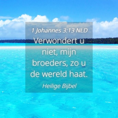 Picture 04 - 1 Johannes 3:13 NLD - Verwondert u niet, mijn broeders, zo u de wereld - Bible Verse Picture