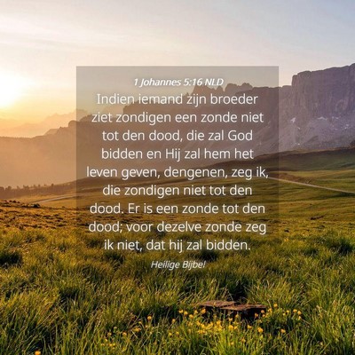 Picture 04 - 1 Johannes 5:16 NLD - Indien iemand zijn broeder ziet zondigen een - Bible Verse Picture