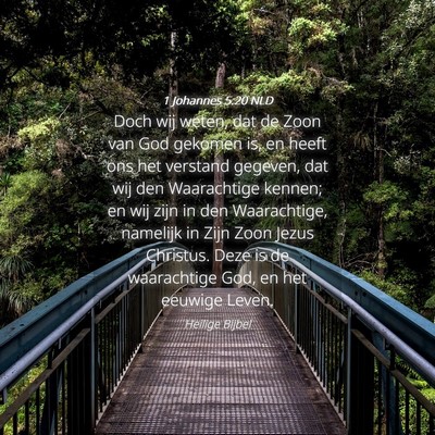 Picture 04 - 1 Johannes 5:20 NLD - Doch wij weten, dat de Zoon van God gekomen is, - Bible Verse Picture