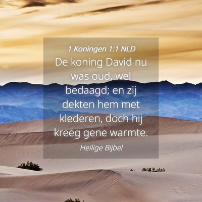 Picture 04 - 1 Koningen 1:1 NLD - De koning David nu was oud, wel bedaagd; en zij - Bible Verse Picture