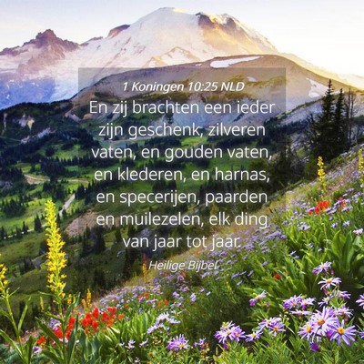 Picture 04 - 1 Koningen 10:25 NLD - En zij brachten een ieder zijn geschenk, zilveren - Bible Verse Picture