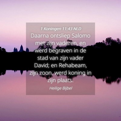 Picture 04 - 1 Koningen 11:43 NLD - Daarna ontsliep Salomo met zijn vaderen, en werd - Bible Verse Picture