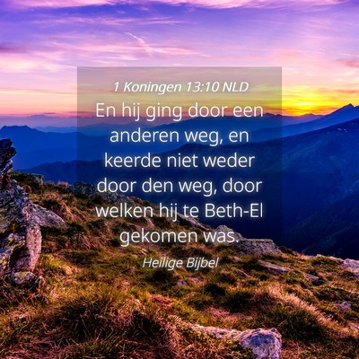 Picture 04 - 1 Koningen 13:10 NLD - En hij ging door een anderen weg, en keerde niet - Bible Verse Picture