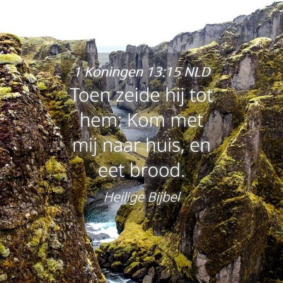Picture 04 - 1 Koningen 13:15 NLD - Toen zeide hij tot hem: Kom met mij naar huis, en - Bible Verse Picture