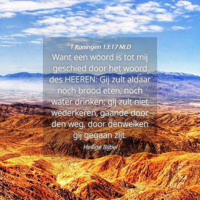 Picture 04 - 1 Koningen 13:17 NLD - Want een woord is tot mij geschied door het woord - Bible Verse Picture