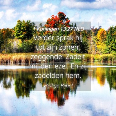 Picture 04 - 1 Koningen 13:27 NLD - Verder sprak hij tot zijn zonen, zeggende: Zadelt - Bible Verse Picture