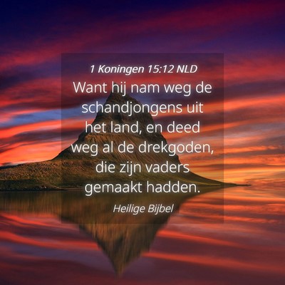Picture 04 - 1 Koningen 15:12 NLD - Want hij nam weg de schandjongens uit het land, - Bible Verse Picture