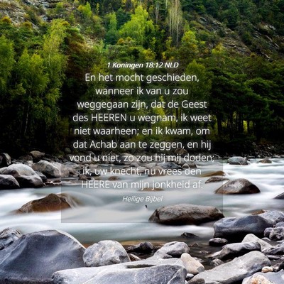 Picture 04 - 1 Koningen 18:12 NLD - En het mocht geschieden, wanneer ik van u zou - Bible Verse Picture
