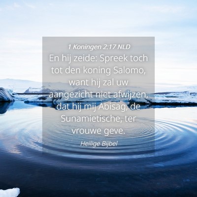Picture 04 - 1 Koningen 2:17 NLD - En hij zeide: Spreek toch tot den koning Salomo, - Bible Verse Picture
