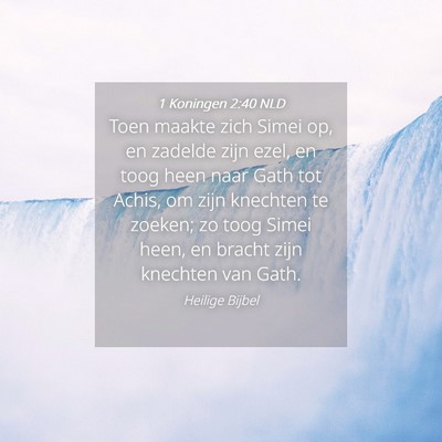 Picture 04 - 1 Koningen 2:40 NLD - Toen maakte zich Simei op, en zadelde zijn ezel, - Bible Verse Picture