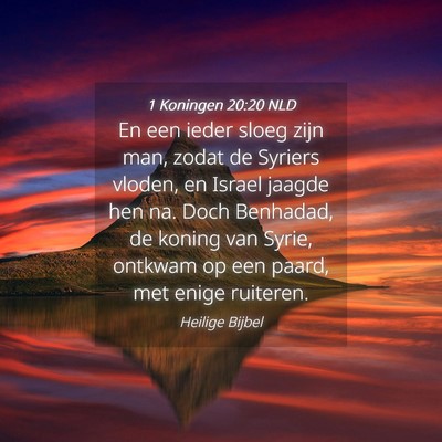 Picture 04 - 1 Koningen 20:20 NLD - En een ieder sloeg zijn man, zodat de Syriers - Bible Verse Picture