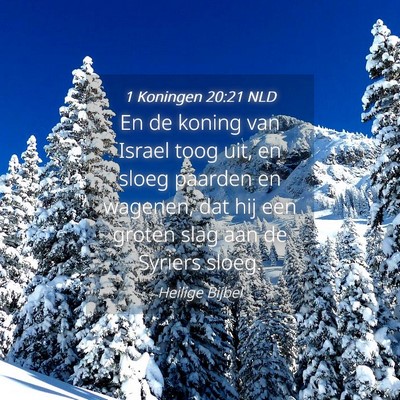 Picture 04 - 1 Koningen 20:21 NLD - En de koning van Israel toog uit, en sloeg - Bible Verse Picture