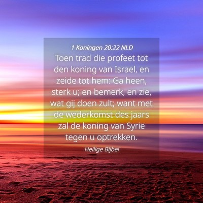 Picture 04 - 1 Koningen 20:22 NLD - Toen trad die profeet tot den koning van Israel, - Bible Verse Picture