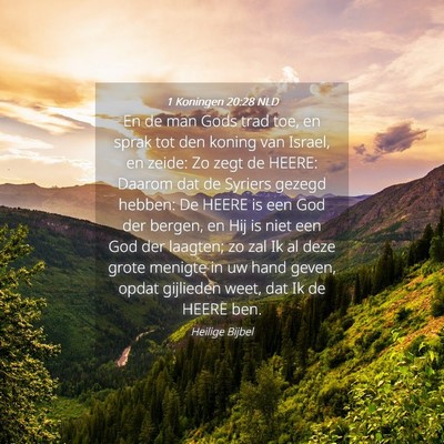 Picture 04 - 1 Koningen 20:28 NLD - En de man Gods trad toe, en sprak tot den koning - Bible Verse Picture