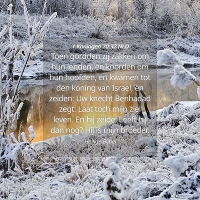 Picture 04 - 1 Koningen 20:32 NLD - Toen gordden zij zakken om hun lenden, en koorden - Bible Verse Picture