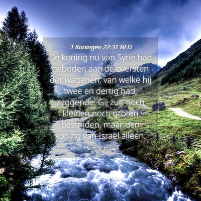 Picture 04 - 1 Koningen 22:31 NLD - De koning nu van Syrie had geboden aan de - Bible Verse Picture
