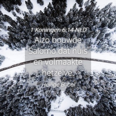 Picture 04 - 1 Koningen 6:14 NLD - Alzo bouwde Salomo dat huis en volmaakte - Bible Verse Picture