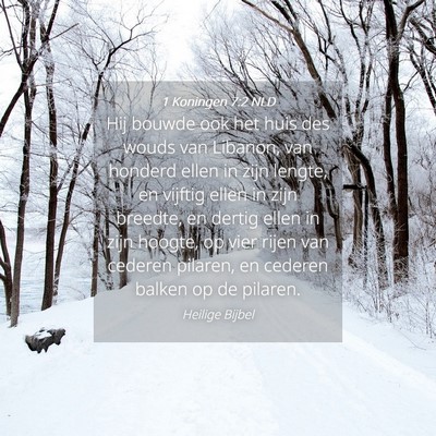 Picture 04 - 1 Koningen 7:2 NLD - Hij bouwde ook het huis des wouds van Libanon, - Bible Verse Picture