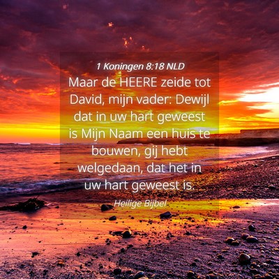 Picture 04 - 1 Koningen 8:18 NLD - Maar de HEERE zeide tot David, mijn vader: Dewijl - Bible Verse Picture