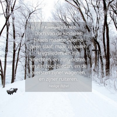 Picture 04 - 1 Koningen 9:22 NLD - Doch van de kinderen Israels maakte Salomo geen - Bible Verse Picture
