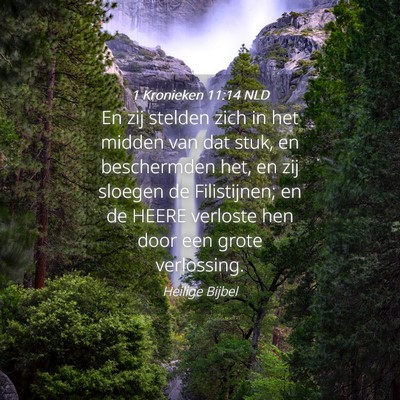 Picture 04 - 1 Kronieken 11:14 NLD - En zij stelden zich in het midden van dat stuk, - Bible Verse Picture