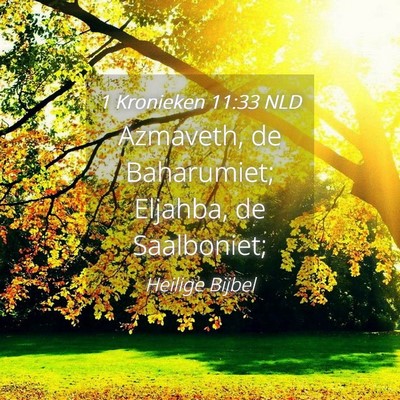 Picture 04 - 1 Kronieken 11:33 NLD - Azmaveth, de Baharumiet; Eljahba, de - Bible Verse Picture