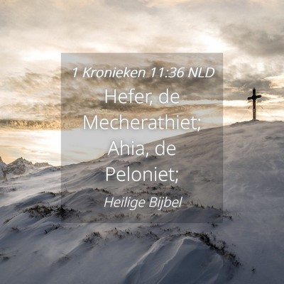 Picture 04 - 1 Kronieken 11:36 NLD - Hefer, de Mecherathiet; Ahia, de - Bible Verse Picture