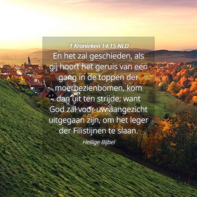 Picture 04 - 1 Kronieken 14:15 NLD - En het zal geschieden, als gij hoort het geruis - Bible Verse Picture