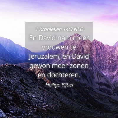 Picture 04 - 1 Kronieken 14:3 NLD - En David nam meer vrouwen te Jeruzalem, en David - Bible Verse Picture